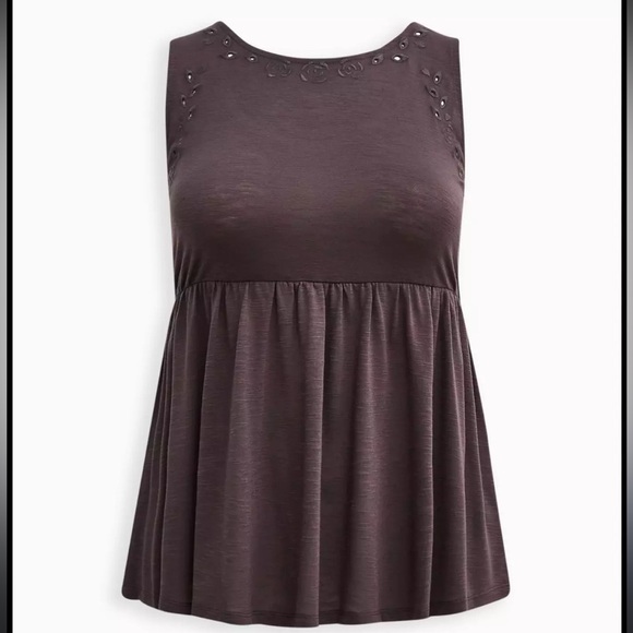 Torrid Gray Sleeveless Relaxed Tank Top - Picture 1 of 8